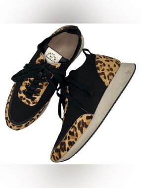 Loeffler Randall Remi Leopard Calf Hair Sneakers Size 9.5